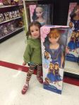 Molly and a 3-foot Anna (from Frozen) doll